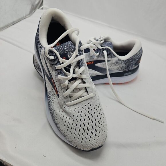 Brooks Ghost 16 Men’s Size 8 White Peacoat Orange Trainer Road Running Shoes - Picture 3 of 16